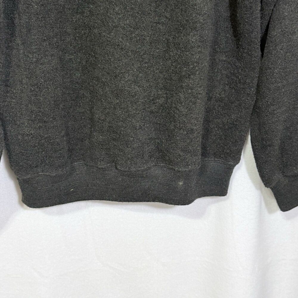 Vintage Harley Davidson Black Deep Pile Fleece V-Neck Sweatshirt Men's L 90s Y2K - Picture 7 of 9